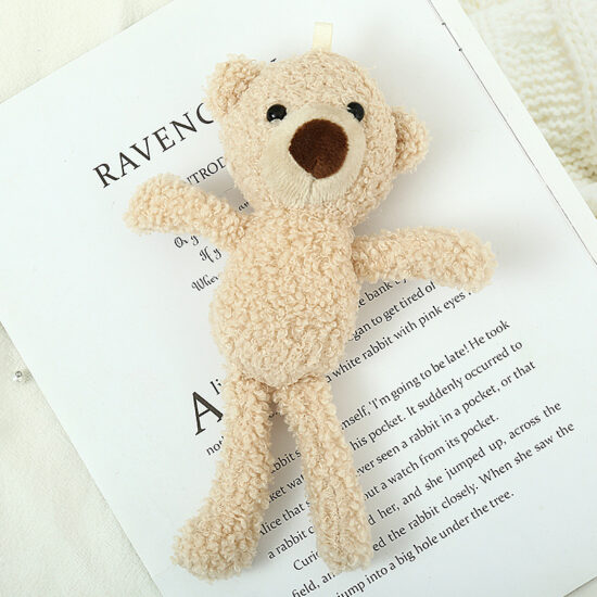 Mini Teddy Bear Plush Keychain – Cute Small Stuffed Animal for Bags and Gifts