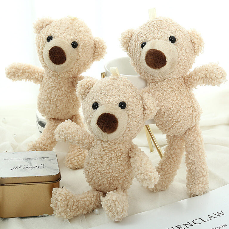 Mini Teddy Bear Plush Keychain – Cute Small Stuffed Animal for Bags and Gifts