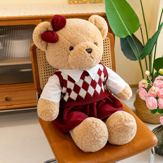 Couple Teddy Bear Plush Toys Hugging – Sweater Bears Gift for Girls or Valentine's Day