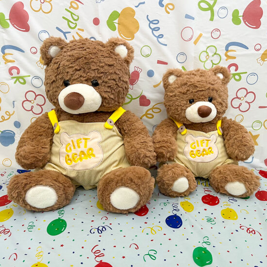 Large Overalls Teddy Bear Plush Toy – Cute Stuffed Hugging Bear for Kids’ Comfort and Gifts