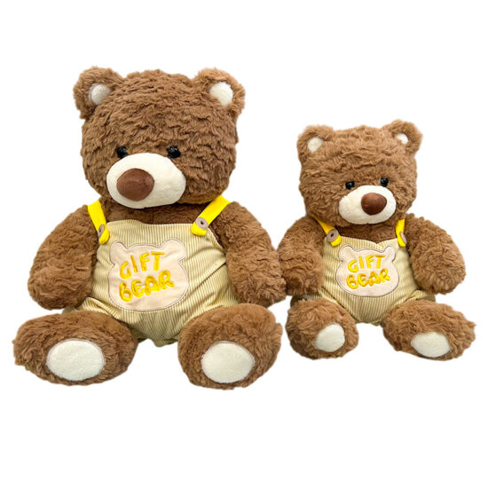 Large Overalls Teddy Bear Plush Toy – Cute Stuffed Hugging Bear for Kids’ Comfort and Gifts