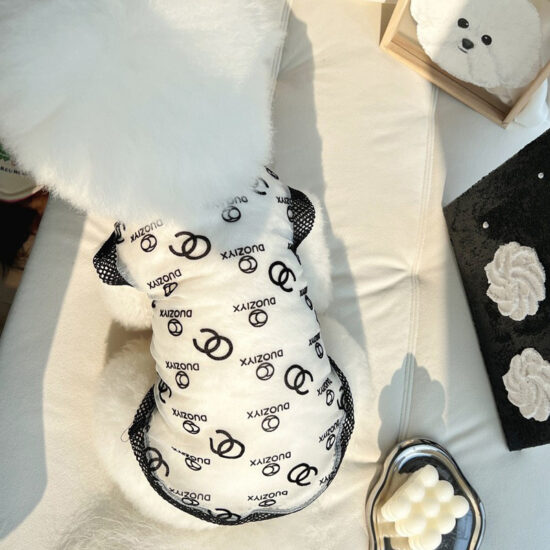 Small dog wearing breathable summer pet vest