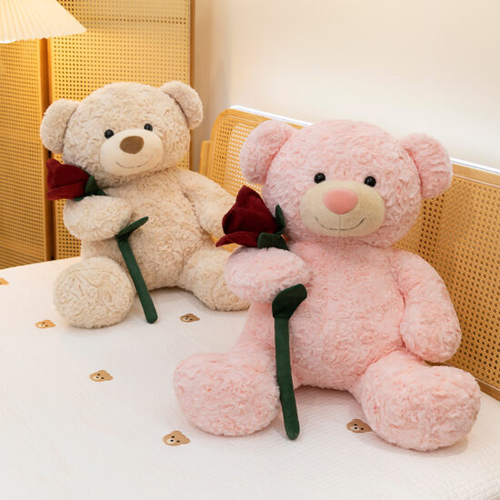 Teddy Bear plush toy with rose – perfect gift for girlfriend