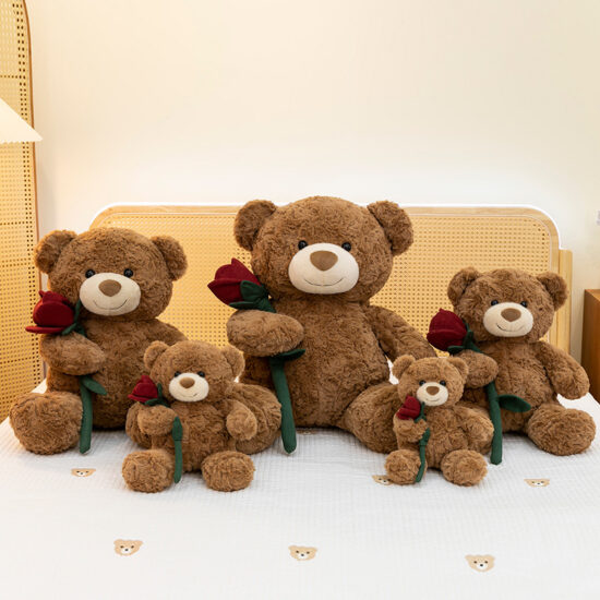 Teddy Bear plush toy with rose – perfect gift for girlfriend