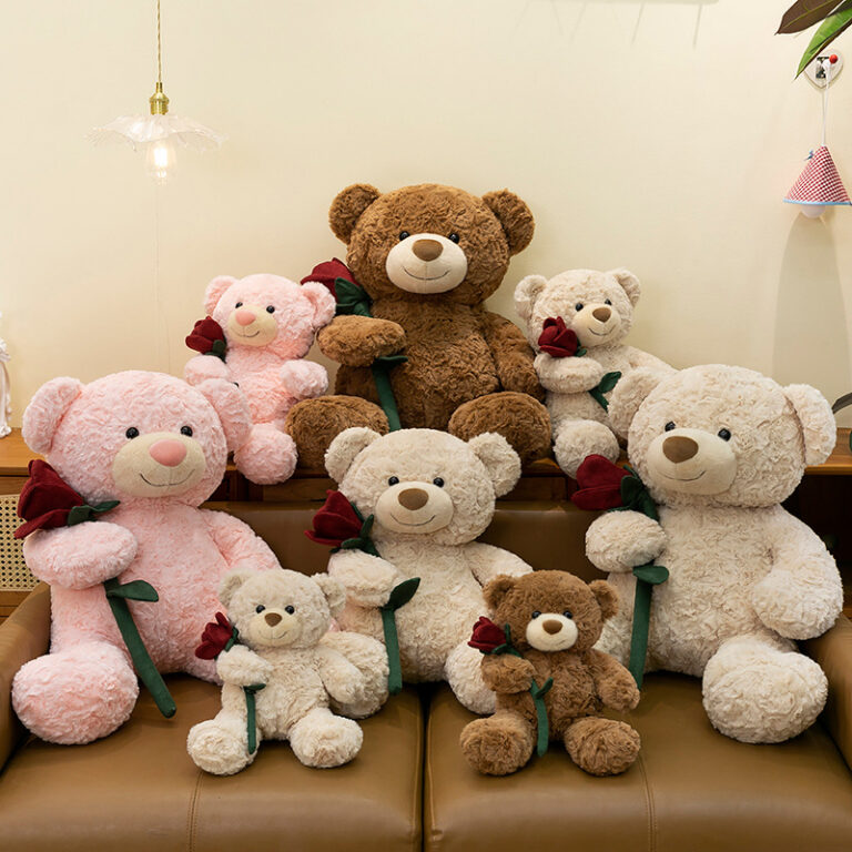Teddy Bear plush toy with rose – perfect gift for girlfriend