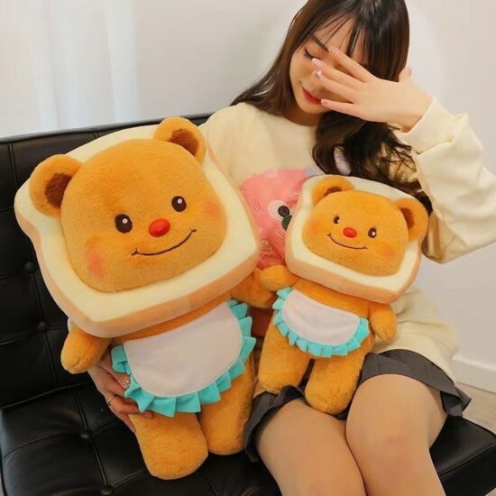 Cute Thai Butter Teddy Bear Plush Toy – Yellow Stuffed Doll Gift for Birthdays