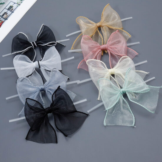 Handmade fishtail organza mesh ribbon bows for gift packaging and favors