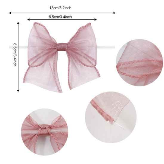 Handmade fishtail organza mesh ribbon bows for gift packaging and favors