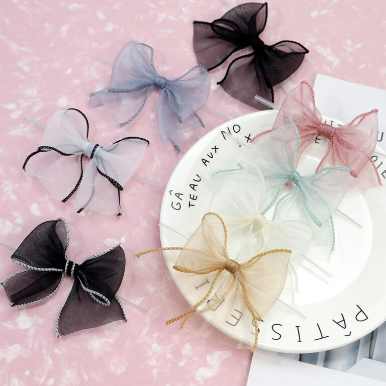 Handmade fishtail organza mesh ribbon bows for gift packaging and favors