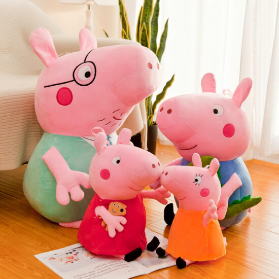 Peppa Pig plush toy family set – 4-piece soft cartoon dolls for kids