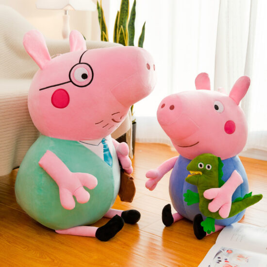Peppa Pig plush toy family set – 4-piece soft cartoon dolls for kids