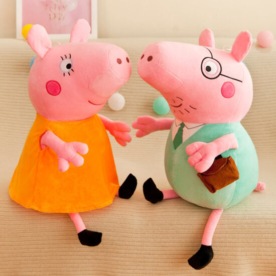 Peppa Pig plush toy family set – 4-piece soft cartoon dolls for kids