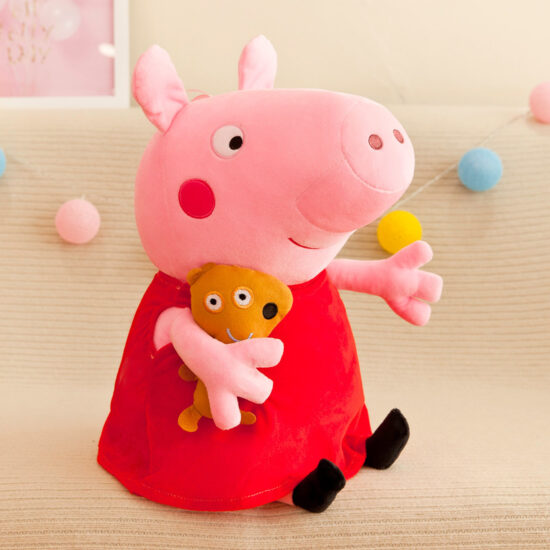 Peppa Pig plush toy family set – 4-piece soft cartoon dolls for kids