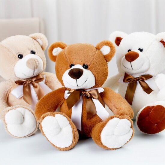 Cartoon Plush Teddy Bear Holding Heart or Rose – Claw Machine and Gift Toy