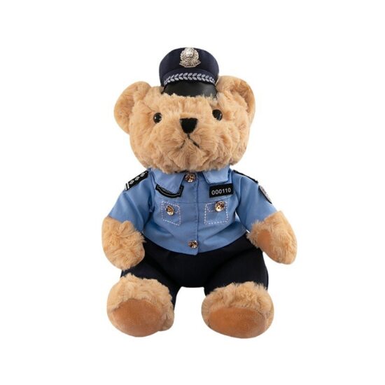 Teddy Bear Plush Toy in Police or Firefighter Uniform – Soft Stuffed Bear for Gifts and Promotions