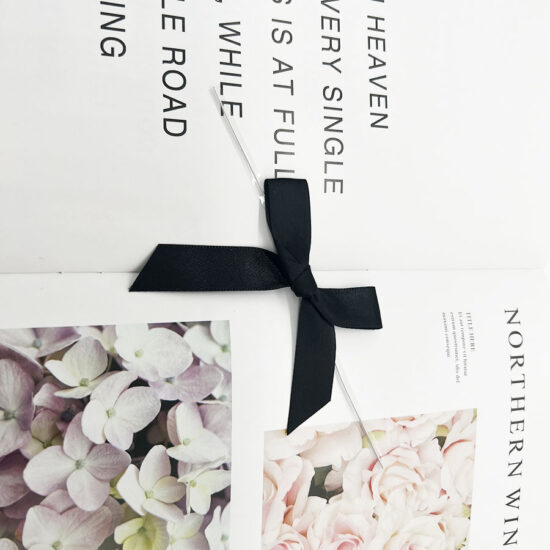 Pre-tied twist tie ribbon bows for bakery and gift packaging