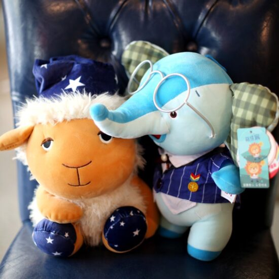 Rainbow Baby plush toys including hugging teddy bear and soft elephant doll for kids