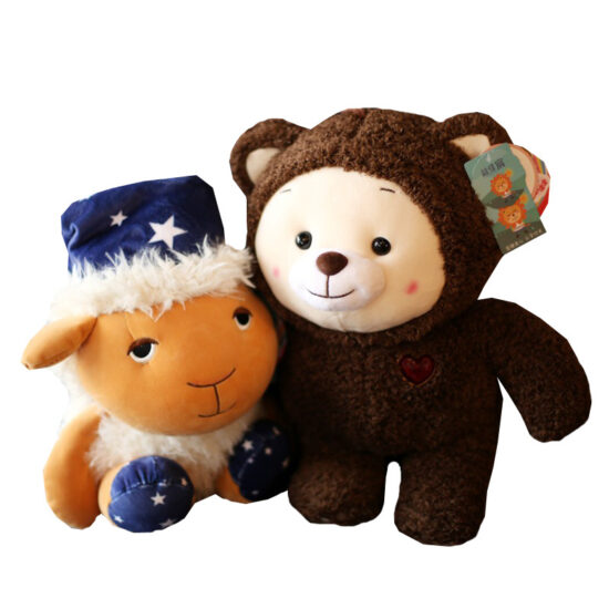 Rainbow Baby plush toys including hugging teddy bear and soft elephant doll for kids