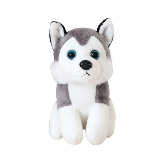 Realistic Teddy-Style Husky Plush Dog Keychain Toy