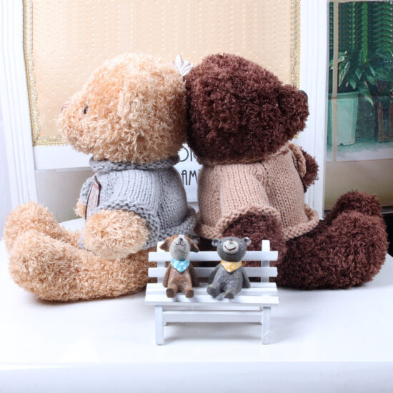 Recording teddy bear plush toy with sweater – romantic gift bear for couples