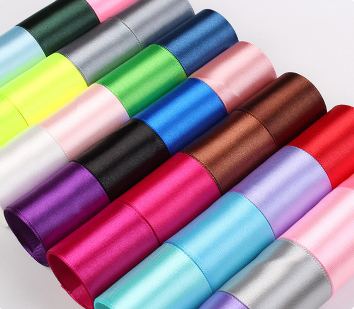 Assorted satin ribbons for gift wrapping, bows, crafts, and decorations