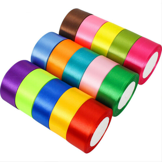  Assorted satin ribbons for gift wrapping, bows, crafts, and decorations