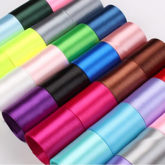  Assorted satin ribbons for gift wrapping, bows, crafts, and decorations