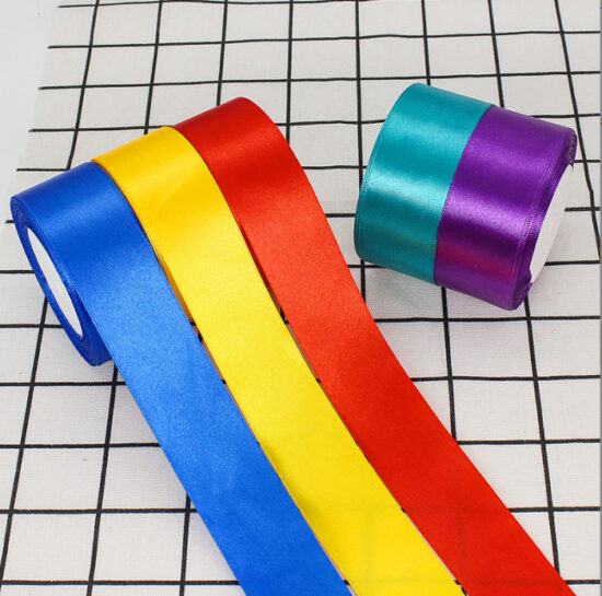  Assorted satin ribbons for gift wrapping, bows, crafts, and decorations