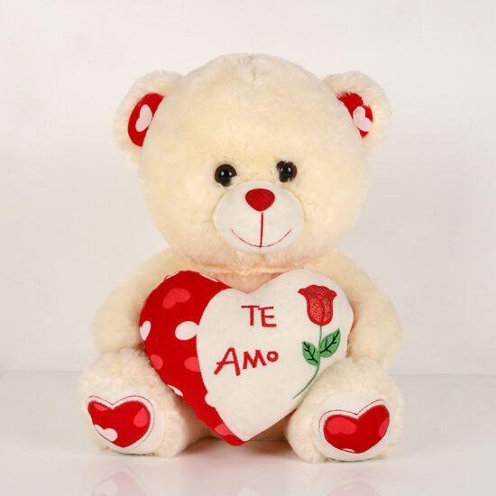 Small Seated Teddy Bear Plush with Heart – Wedding Gift Toy