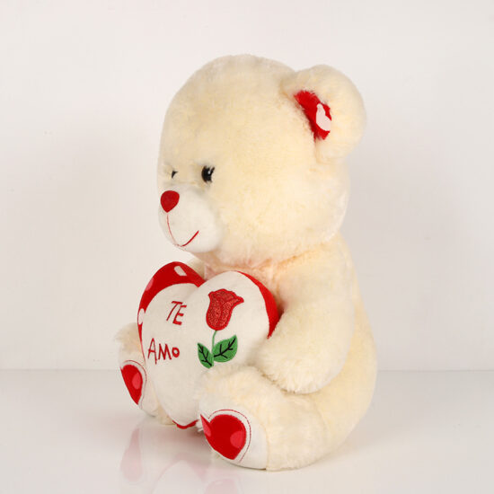 Small Seated Teddy Bear Plush with Heart – Wedding Gift Toy