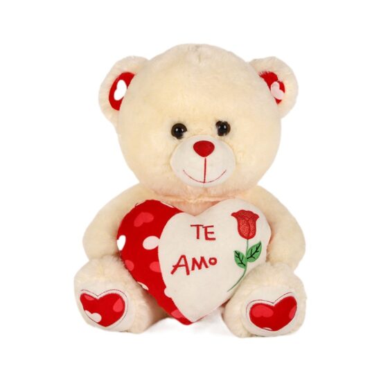 Small Seated Teddy Bear Plush with Heart – Wedding Gift Toy