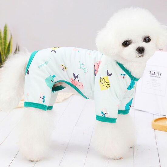 Small dog in spring/summer four-leg lightweight pet jumpsuit