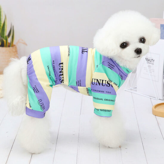 Small dog in spring/summer four-leg lightweight pet jumpsuit