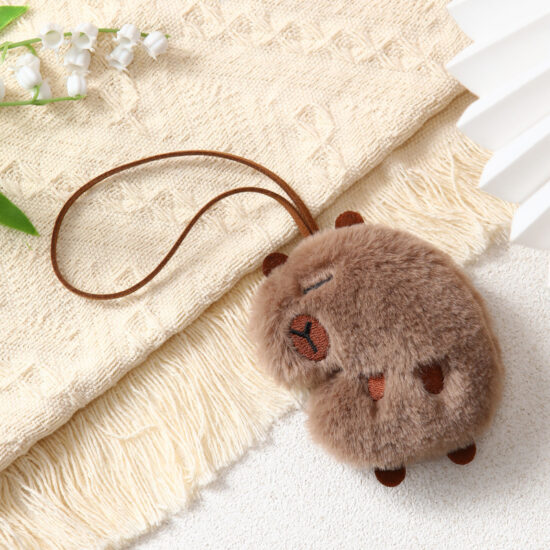 Cute Squeaky Plush Animal Keychains – Capybara, Teddy Bear, Cat, Star

