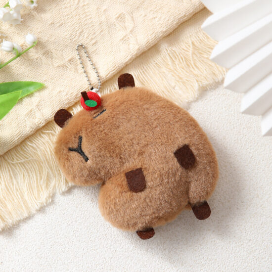 Cute Squeaky Plush Animal Keychains – Capybara, Teddy Bear, Cat, Star

