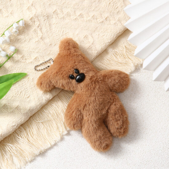 Cute Squeaky Plush Animal Keychains – Capybara, Teddy Bear, Cat, Star

