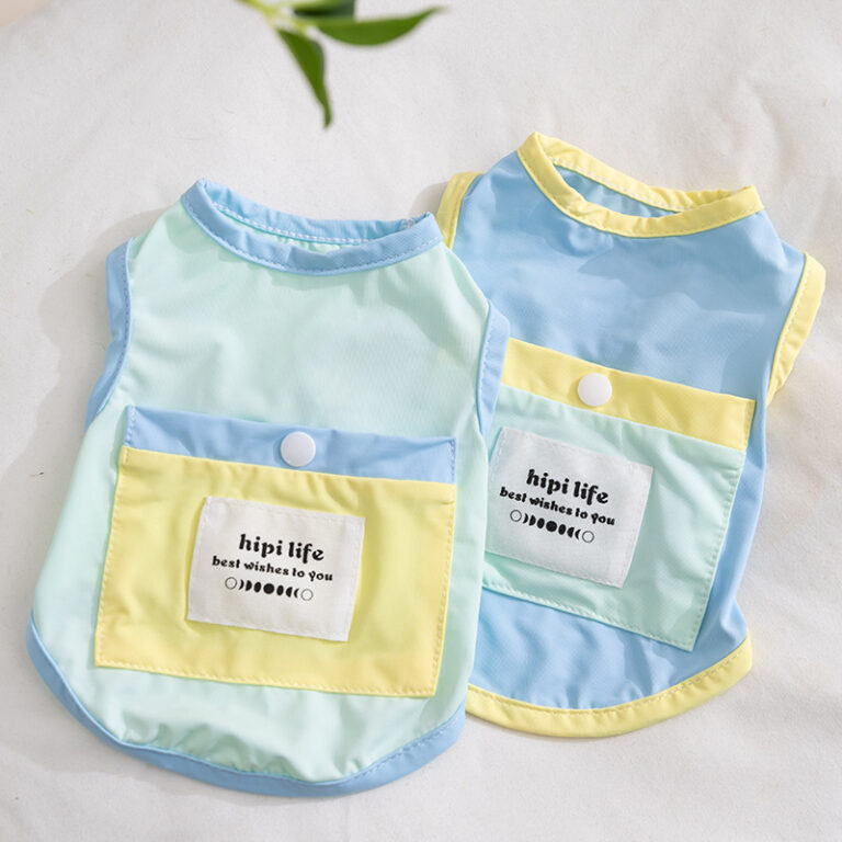 small dog wearing lightweight summer cooling vest