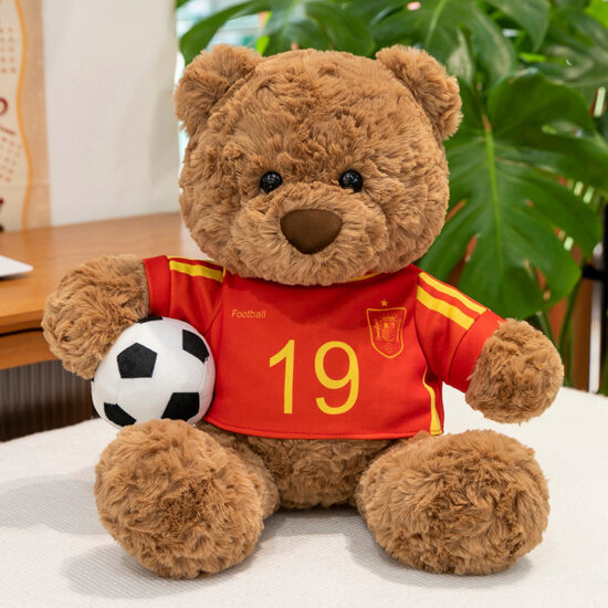 Themed teddy bear plush toys – football and reading bear stuffed animals