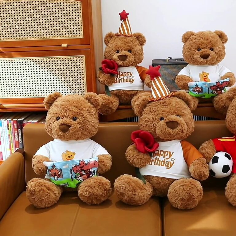 Themed teddy bear plush toys – football and reading bear stuffed animals