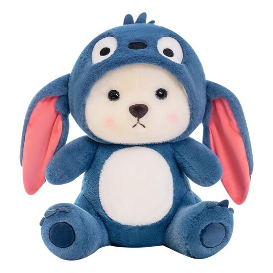Transforming teddy bear plush doll – Tina-style soft toy and pillow