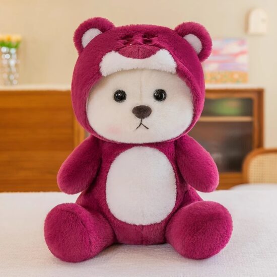Transforming teddy bear plush doll – Tina-style soft toy and pillow