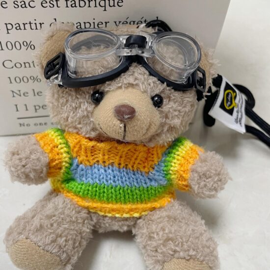 Flying Teddy Bear Plush Keychain with Outfit for Bags and Clothing Accessories

