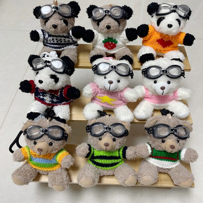 Flying Teddy Bear Plush Keychain with Outfit for Bags and Clothing Accessories