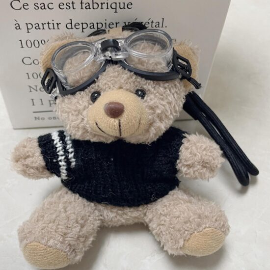 Flying Teddy Bear Plush Keychain with Outfit for Bags and Clothing Accessories

