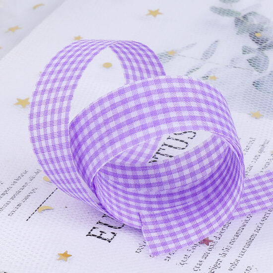 Trendy plaid ribbon for cake and floral packaging with Christmas design