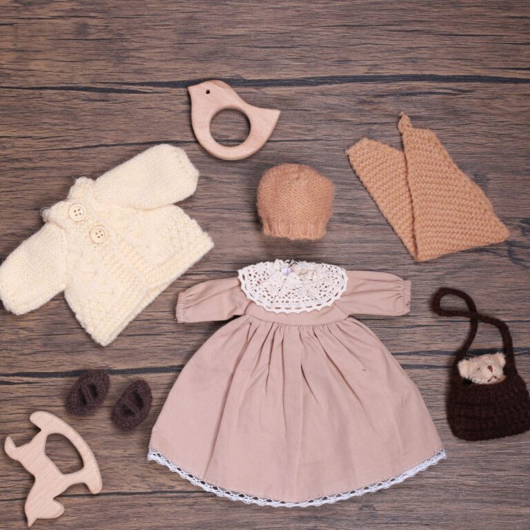 Handmade Waldorf cloth doll with custom dress-up outfits for girls