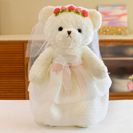Wedding Teddy Bear Couple Plush Dolls for Gifts