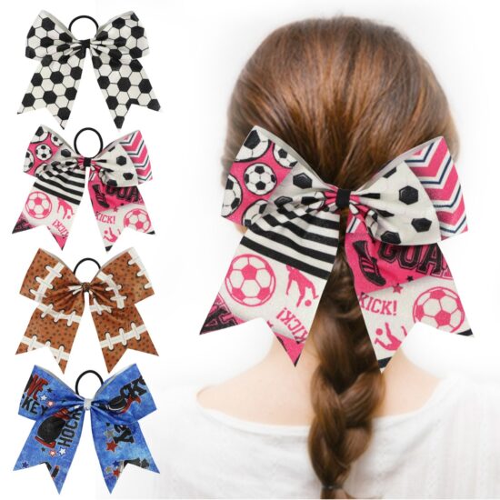Colorful cheerleading hair bows for kids and dance team accessories