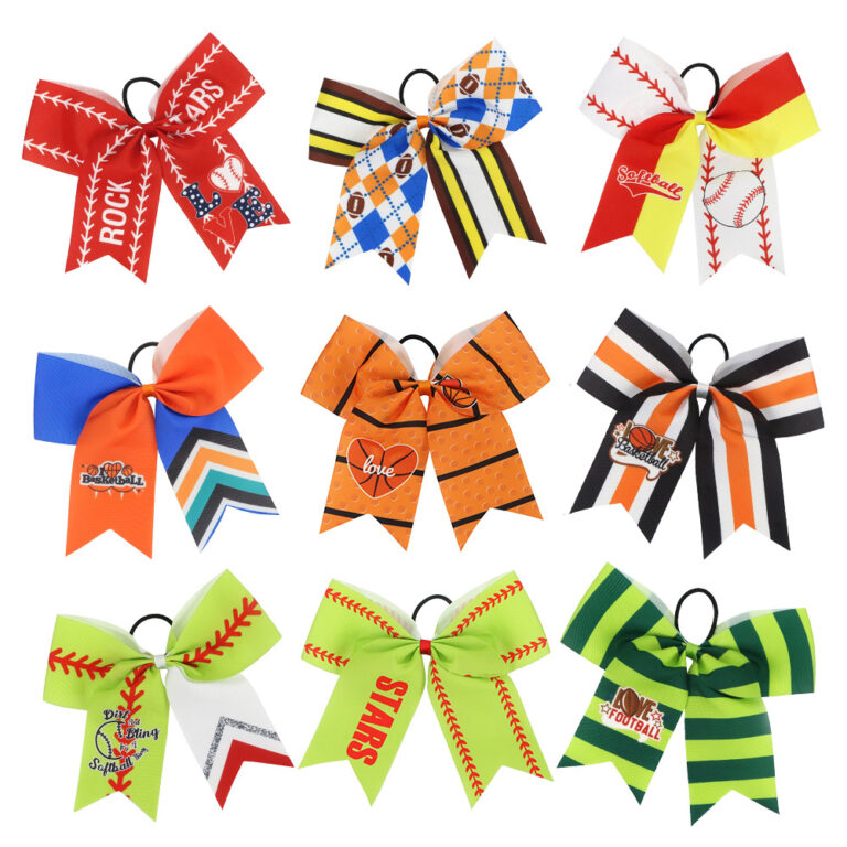 Colorful cheerleading hair bows for kids and dance team accessories