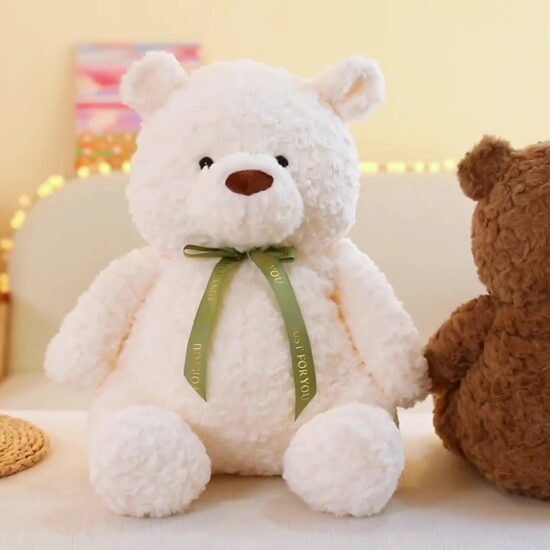 Medium size cartoon teddy bear plush toy for kids' birthday gift

